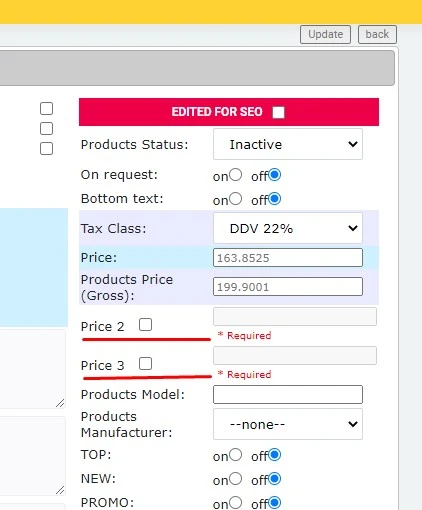 Multiple prices for each product - 1