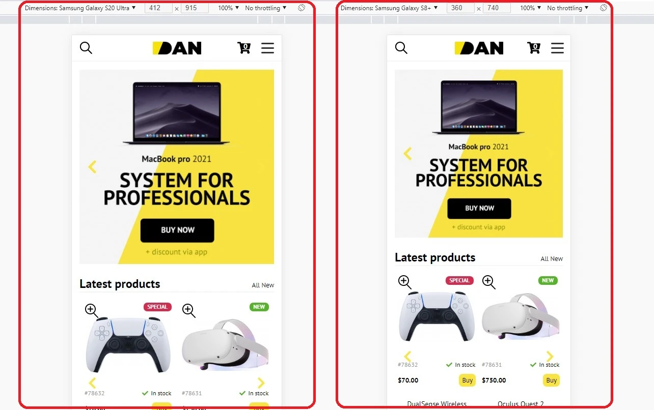 Adaptive layout (mobile-ready) - 1