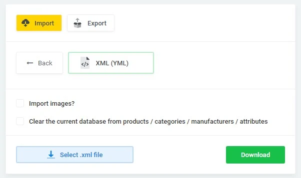 Product catalog import (XML, YML, CSV, XLSX) module for osCommerce webstore - Solomono - 2 Product catalog import (XML, YML, CSV, XLSX) - 2