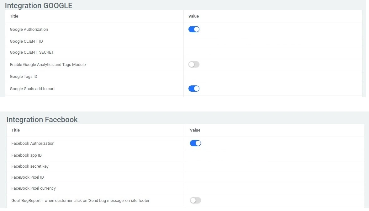 Authorization (Google, Facebook) - 2