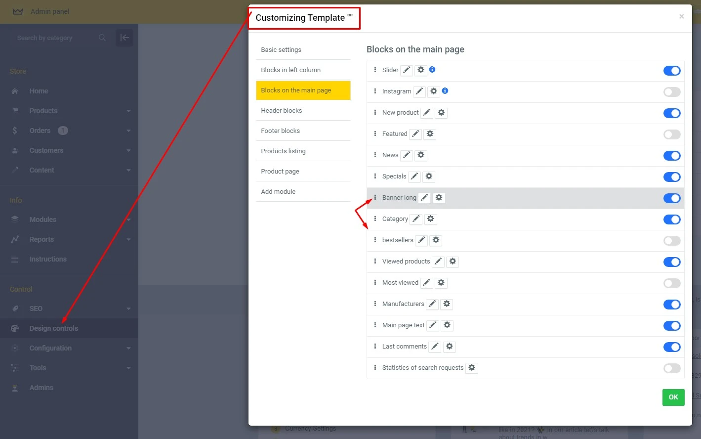 Editable main page blocks (boxes) - 1