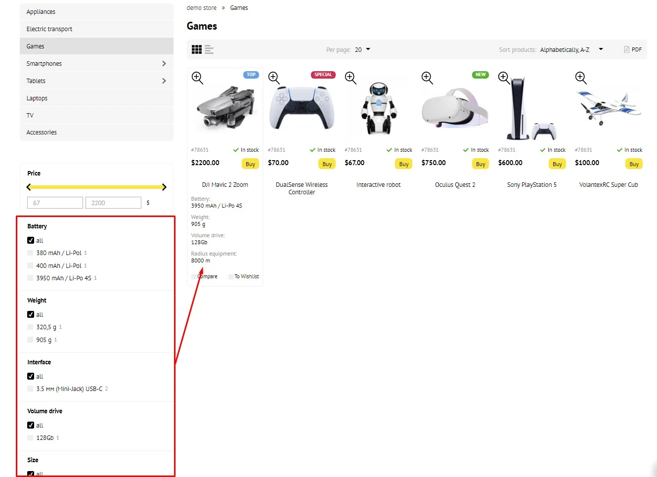 Product attributes in products listing - 1