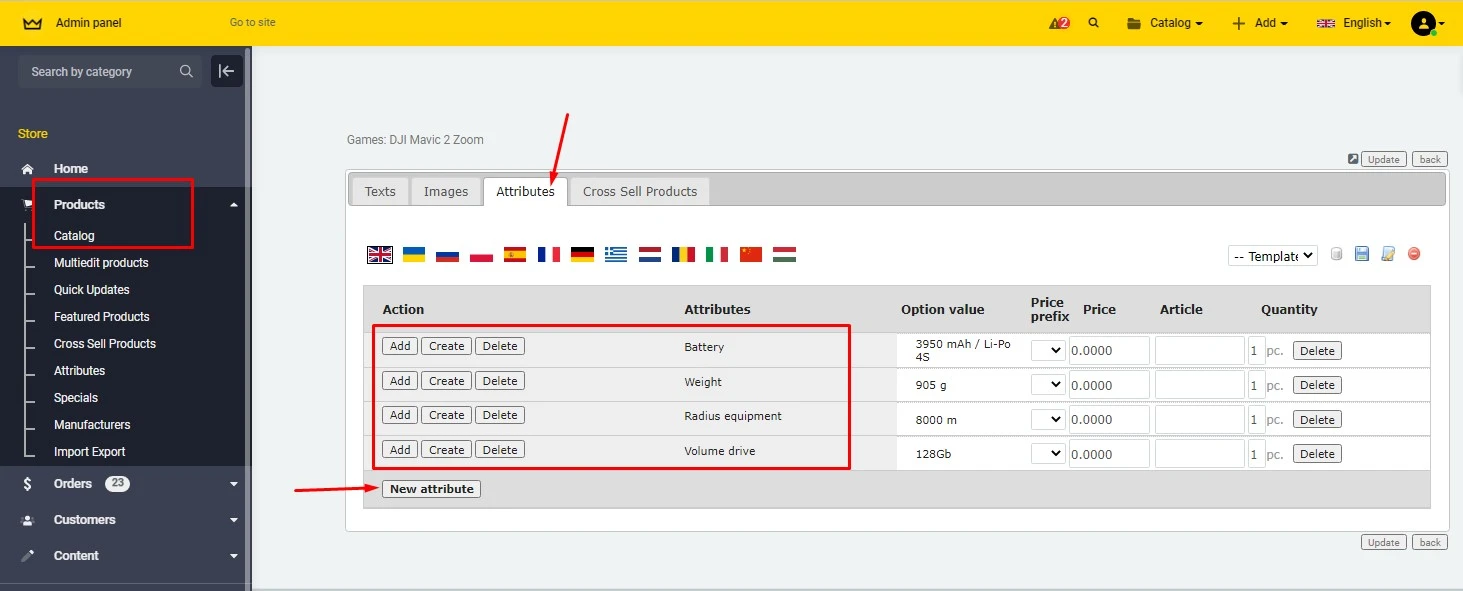 Product attributes in products listing - 3