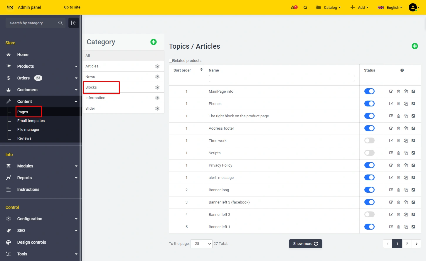 Editable banners on main page - 3