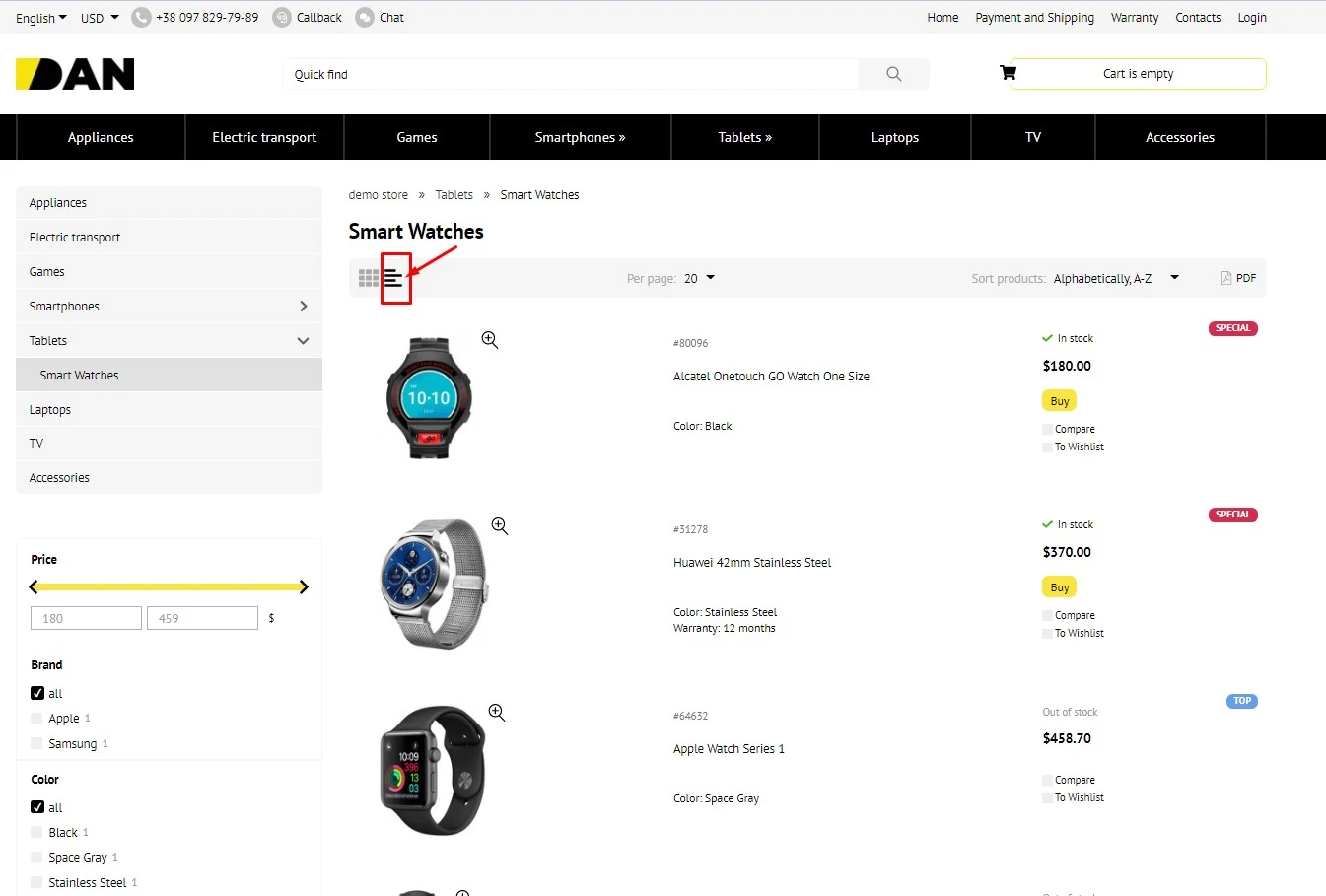 Products output: list and columns module for osCommerce webstore - Solomono - 2 Products output: list and columns - 2