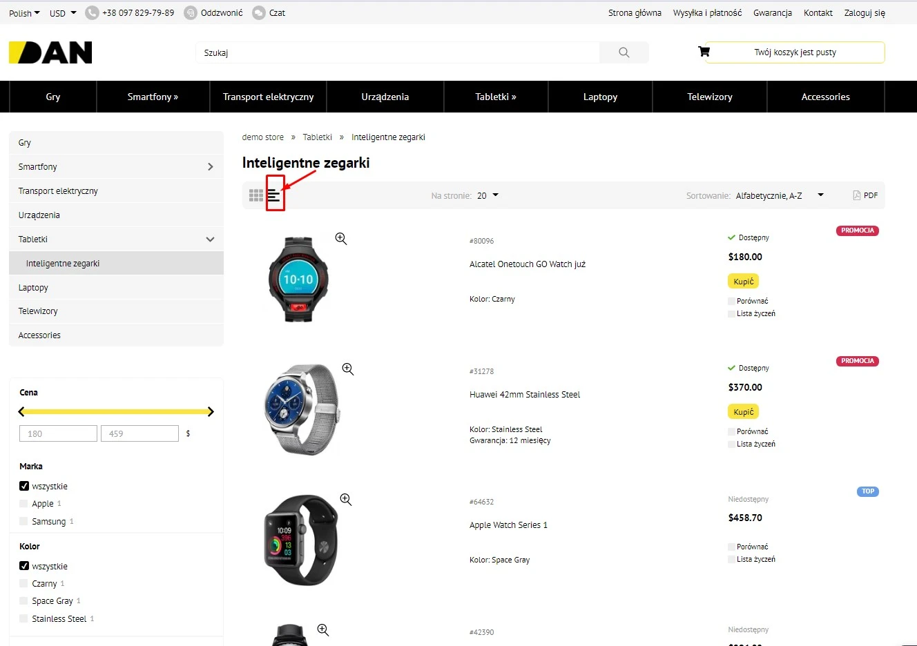 Wtyczka Wyprowadzenie towarów z listą lub kafelkami - na platformie do szybkiego tworzenia sklepów internetowych osCommerce Solomono - 2 Wyprowadzenie towarów z listą lub kafelkami - 2