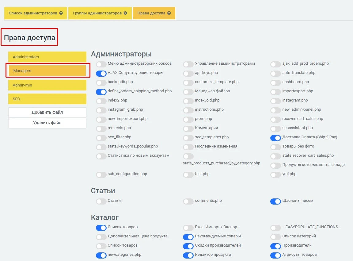 Группы администраторов - 4