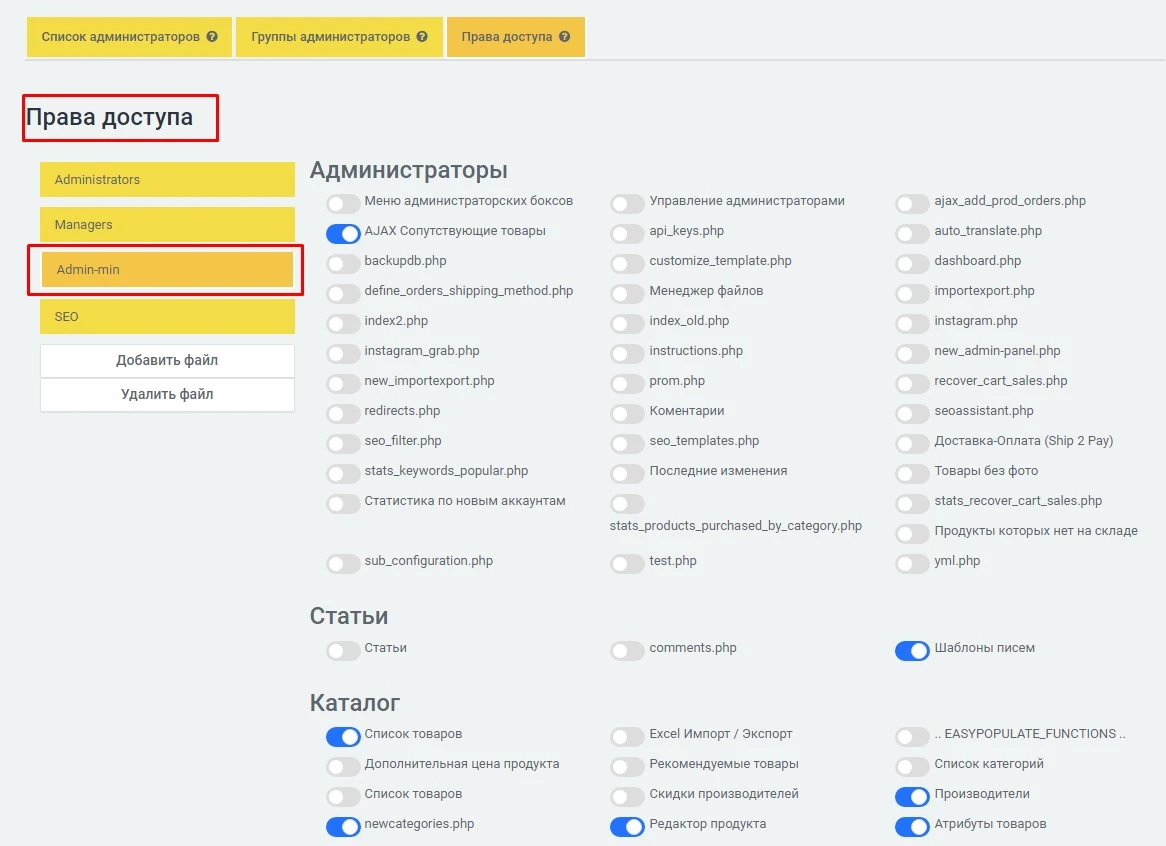 Группы администраторов - 5