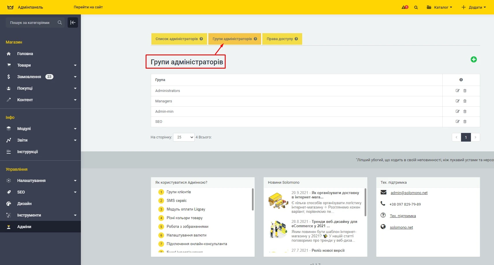 Групи адміністраторів - 2