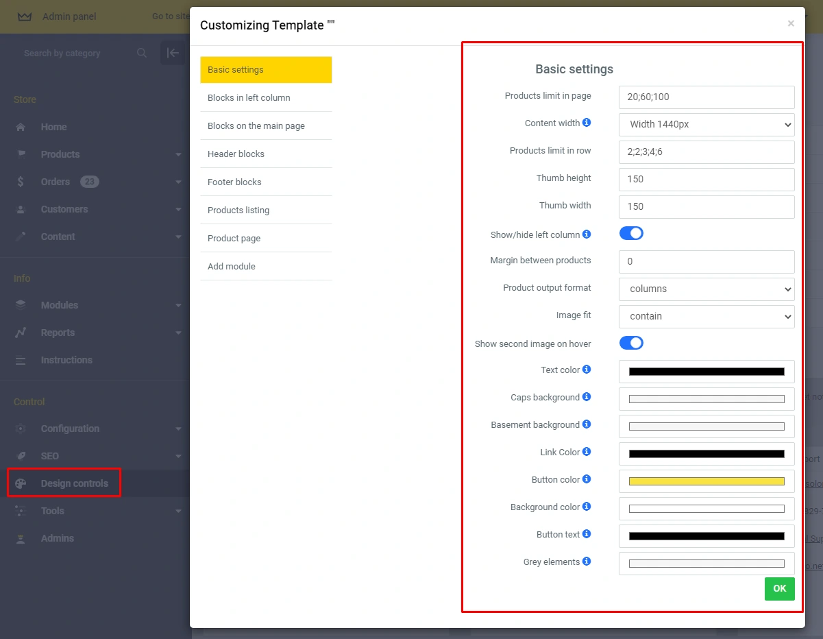 Editable site colors (from admin panel) - 2