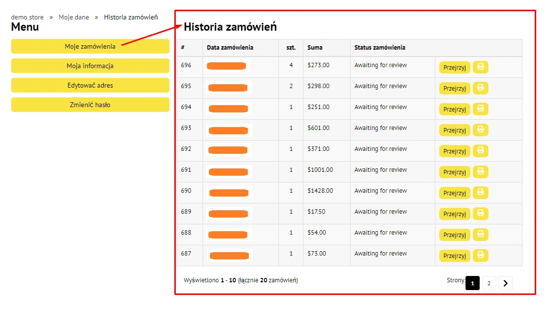 Wtyczka Gabinet klienta - na platformie do szybkiego tworzenia sklepów internetowych osCommerce Solomono - 4 Gabinet klienta - 4