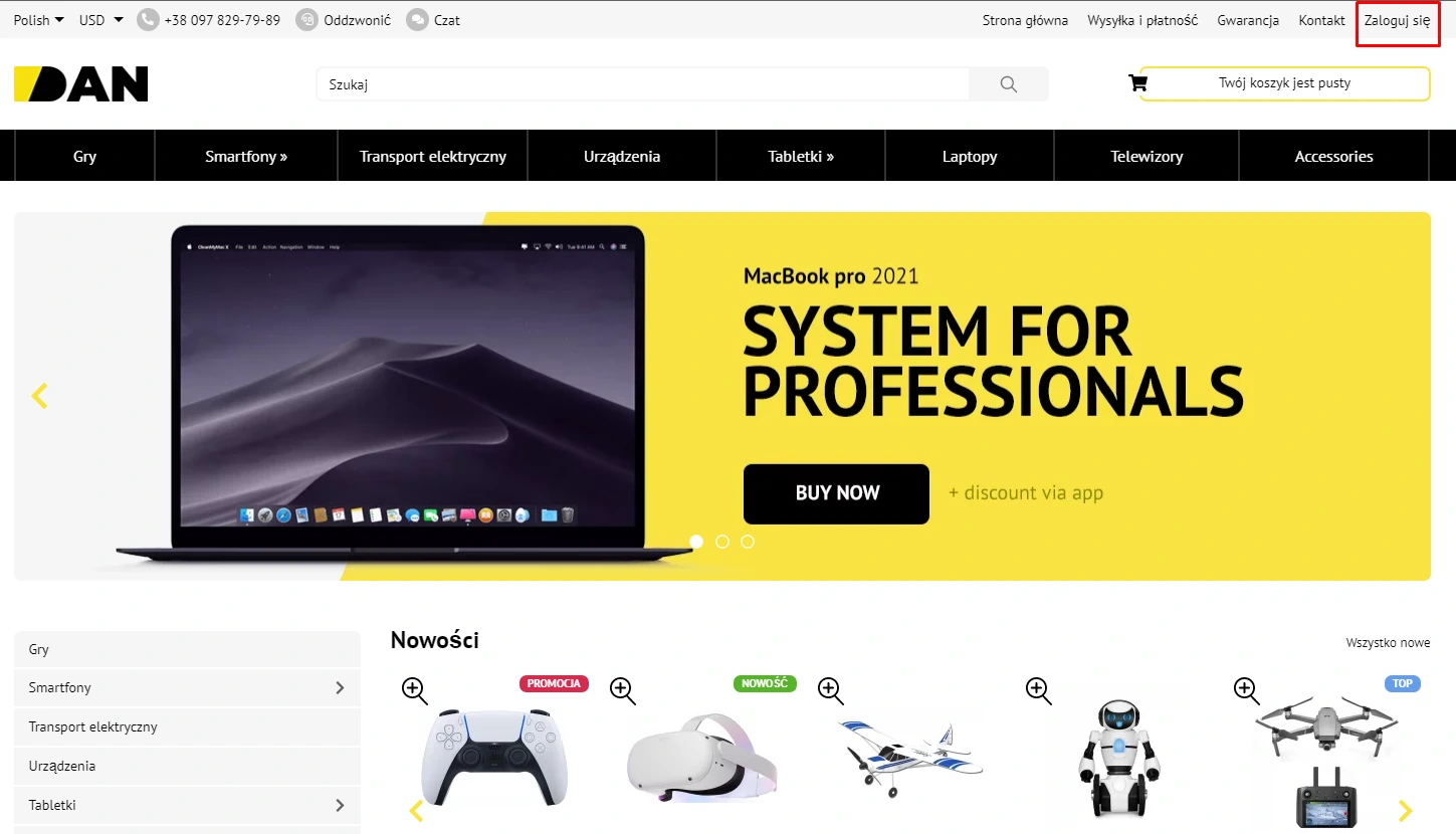 Wtyczka Gabinet klienta - na platformie do szybkiego tworzenia sklepów internetowych osCommerce Solomono - 1 Gabinet klienta - 1