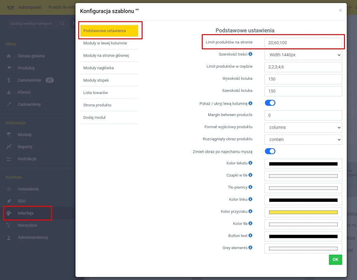 Wybór liczby produktów na stronie - 2