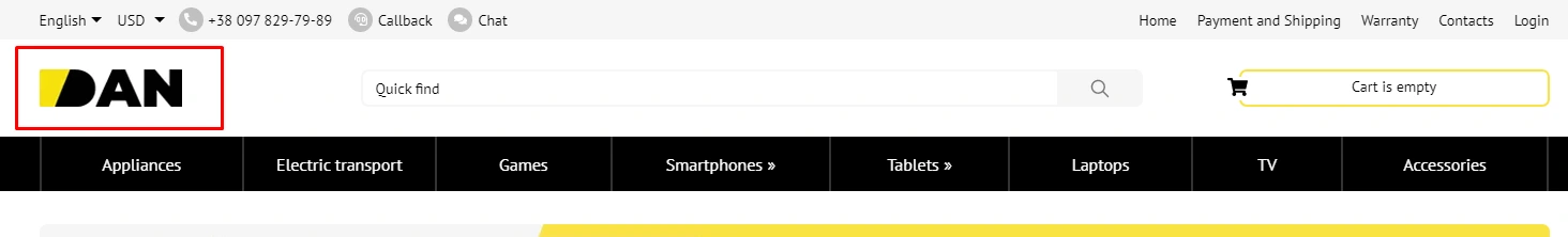Editable site logo module for osCommerce webstore - Solomono - 1 Editable site logo - 1