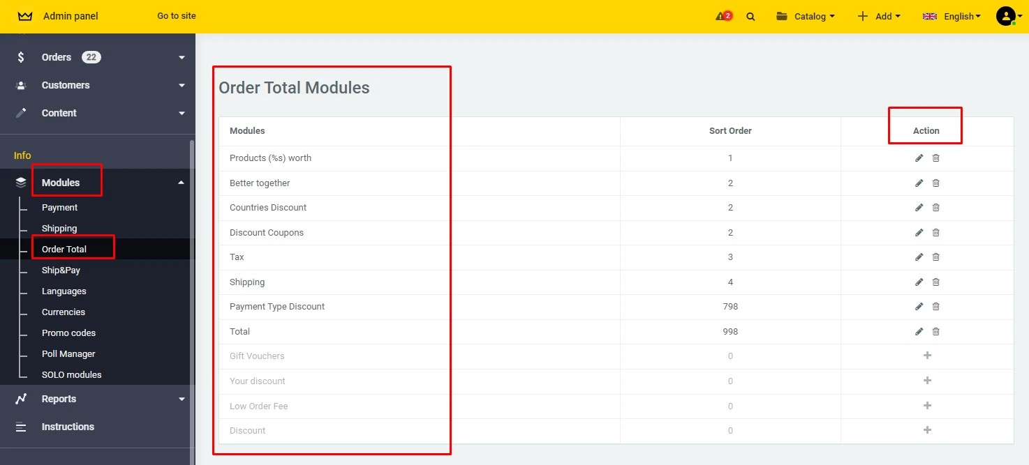 Order-Total modules - 2