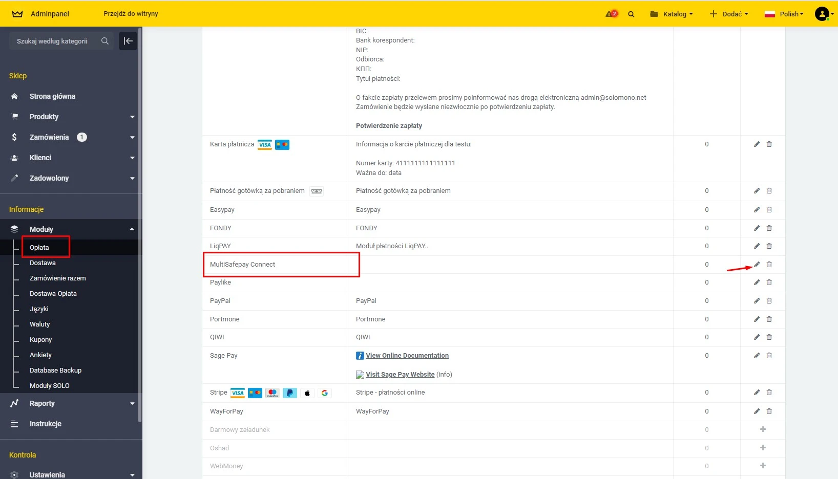 Moduł płatności Multisafepay - 1