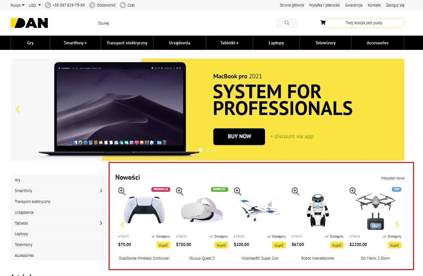Wtyczka Nowości - na platformie do szybkiego tworzenia sklepów internetowych osCommerce Solomono - 1 Nowości - 1
