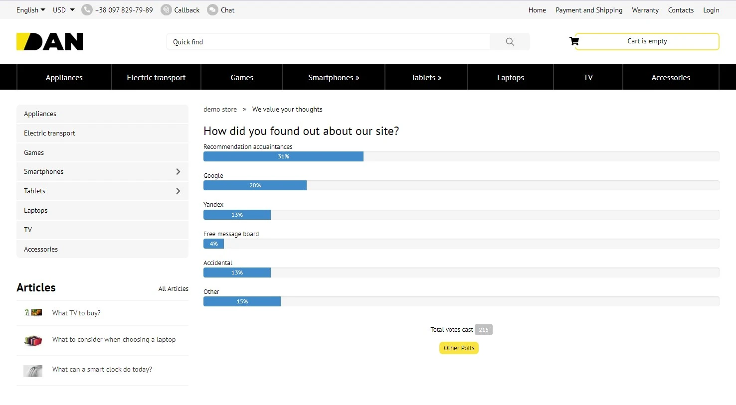 Polls module for osCommerce webstore - Solomono - 2 Polls - 2