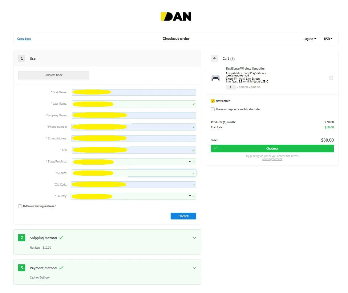 One-page checkout - 2