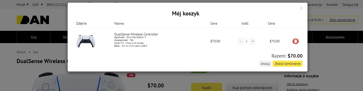 Realizacja zamówienia na jednej stronie - 1