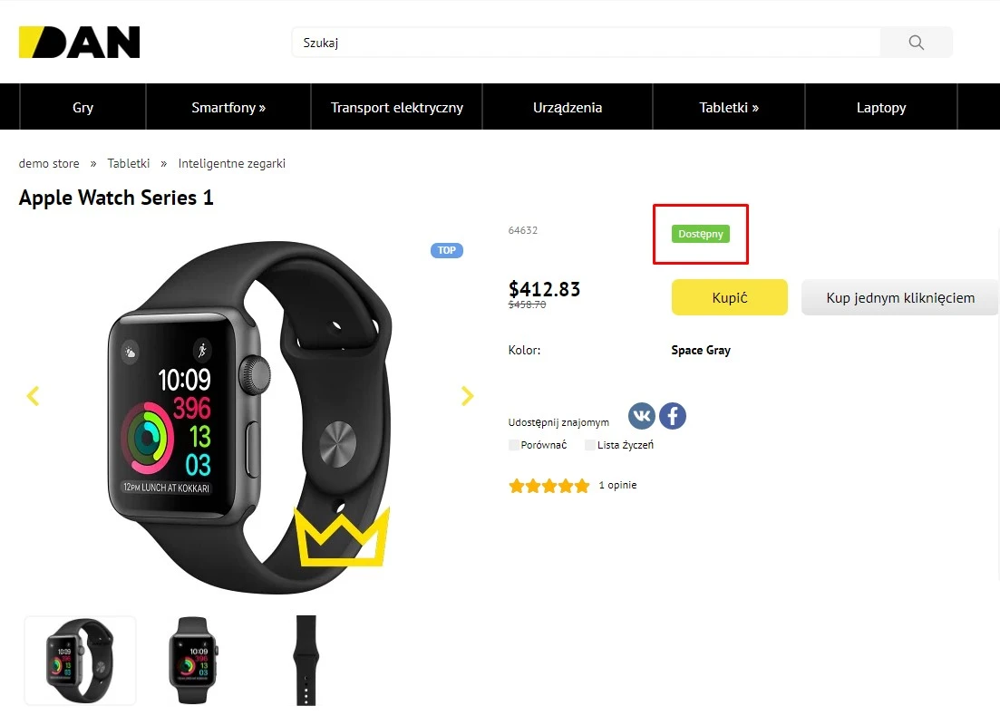 Wtyczka Produkty w magazynie - na platformie do szybkiego tworzenia sklepów internetowych osCommerce Solomono - 1 Produkty w magazynie - 1