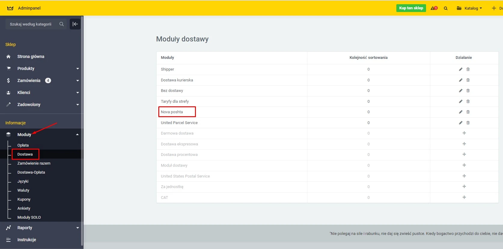 Moduł dostawy Nova Posta (API) - 1