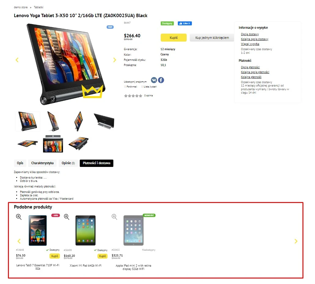 Wtyczka Blok "Podobne produkty" - na platformie do szybkiego tworzenia sklepów internetowych osCommerce Solomono - 1 Blok "Podobne produkty" - 1