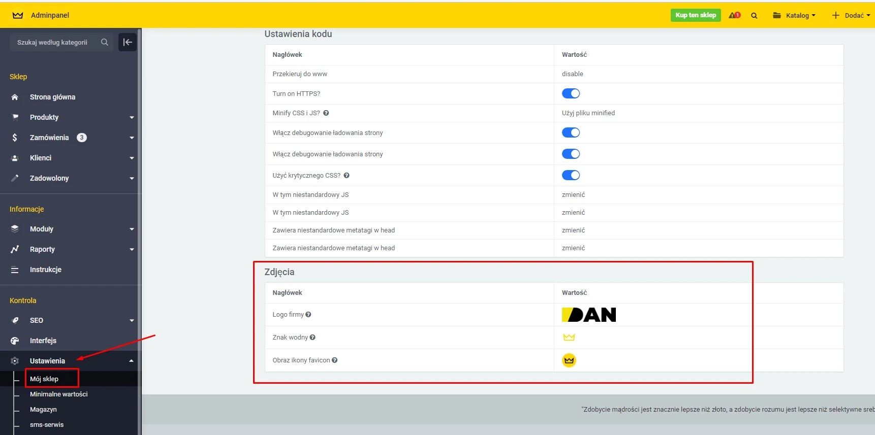 Edytowalne favicon, watermark i meta-title, -description serwisu - 1
