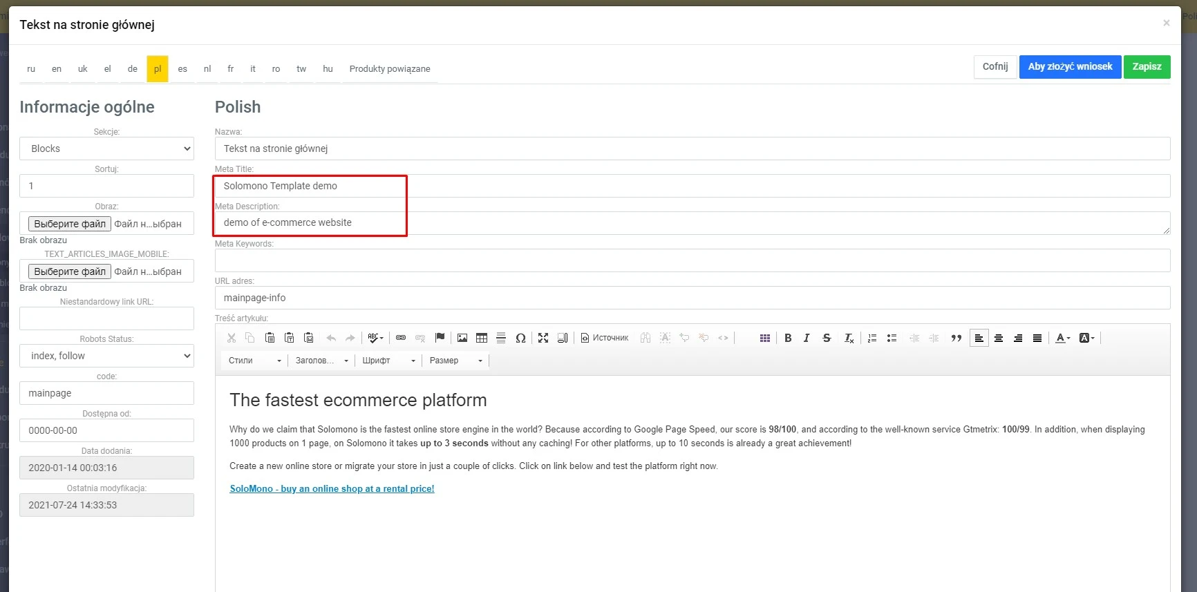 Edytowalne favicon, watermark i meta-title, -description serwisu - 3
