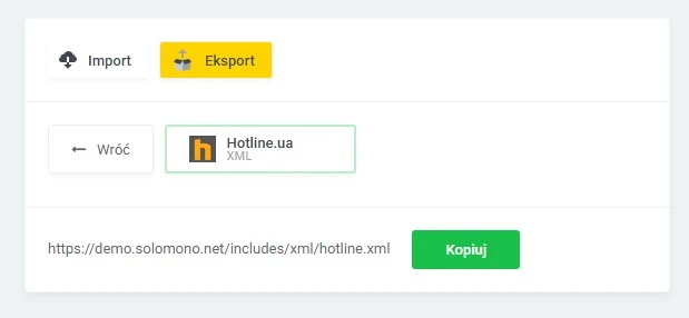 Wtyczka Eksport produktów "Hotline" (XML) - na platformie do szybkiego tworzenia sklepów internetowych osCommerce Solomono - 2 Eksport produktów "Hotline" (XML) - 2