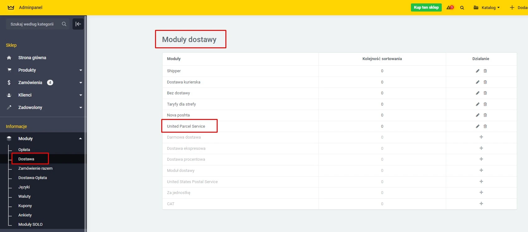 Moduł wysyłkowy UPS (API) - 1