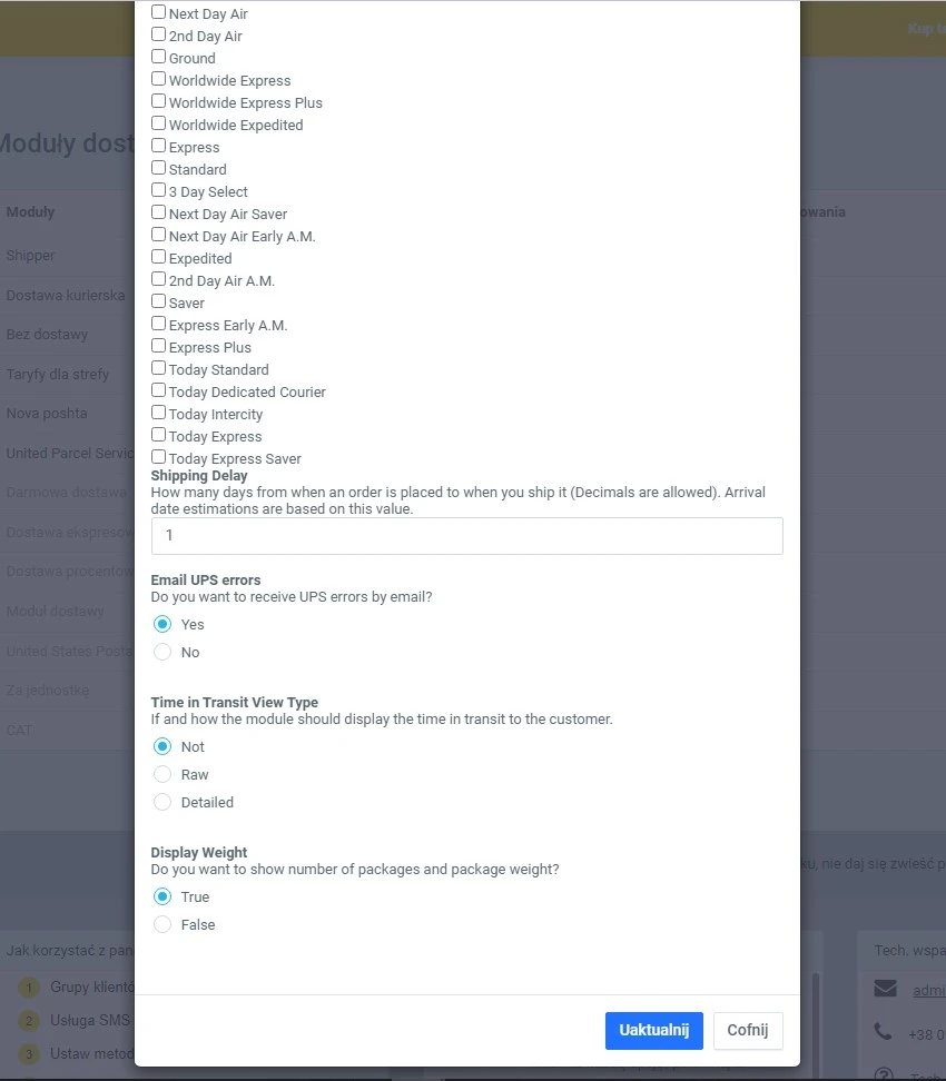 Moduł wysyłkowy UPS (API) - 3