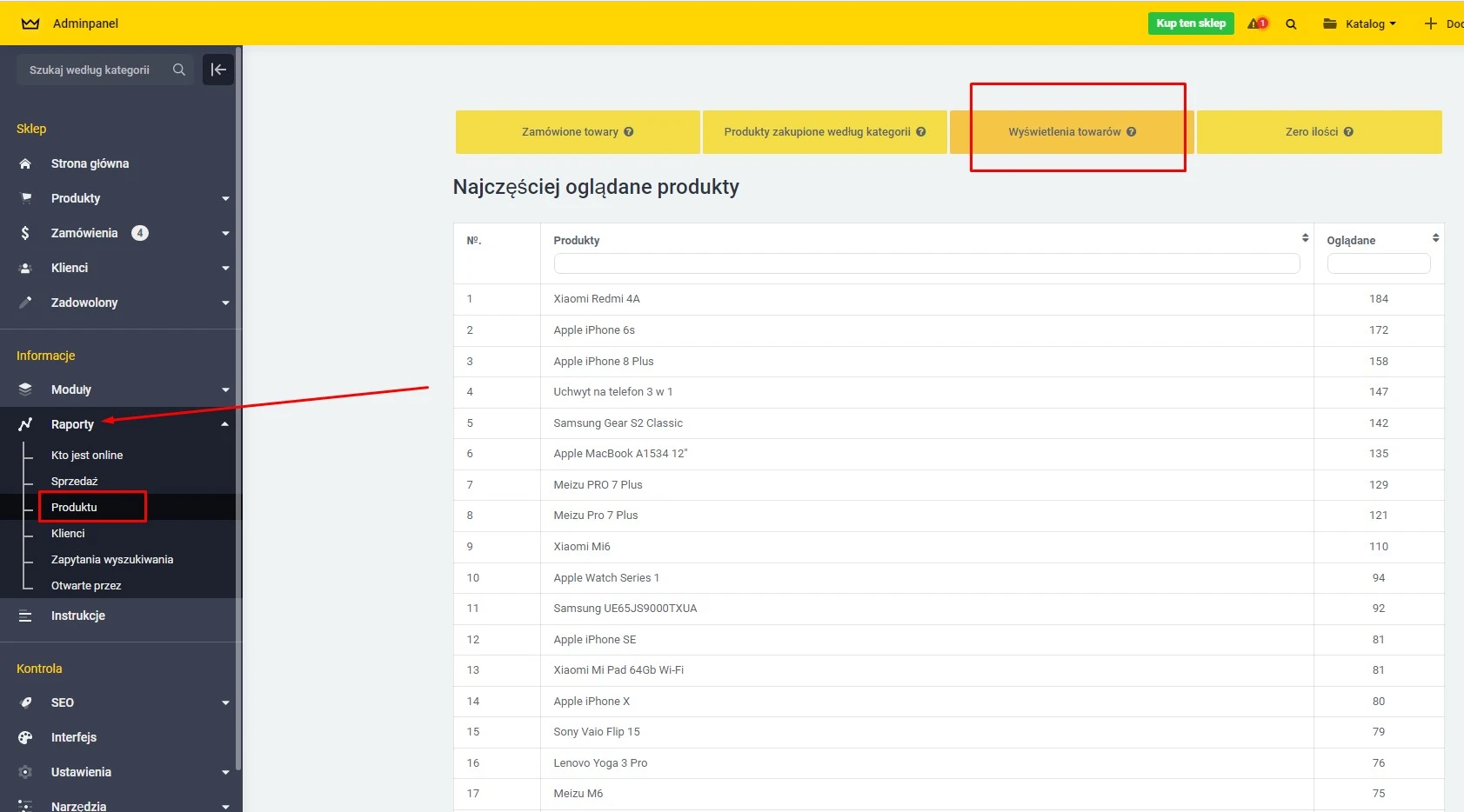 Wtyczka Raporty na zakupy - na platformie do szybkiego tworzenia sklepów internetowych osCommerce Solomono - 1 Raporty na zakupy - 1