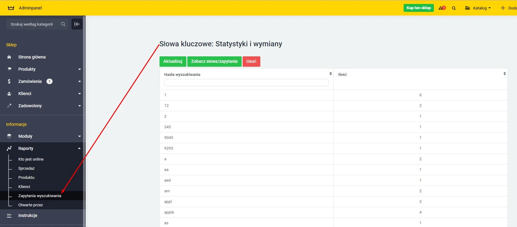 Statystyki zapytań wyszukiwarek - 1