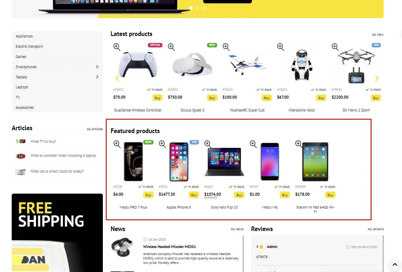 Featured products - 2