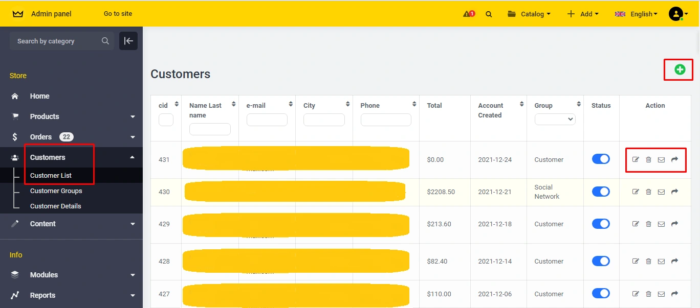 Creating customer in admin - 1