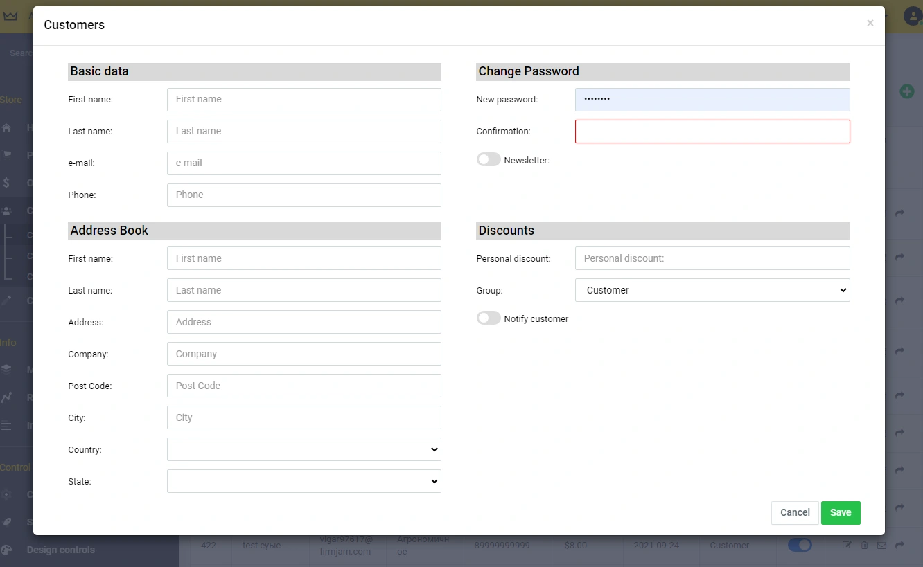 Creating customer in admin - 2