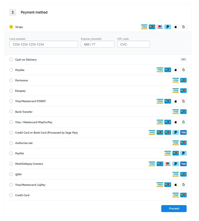 Default Payment modules - 1