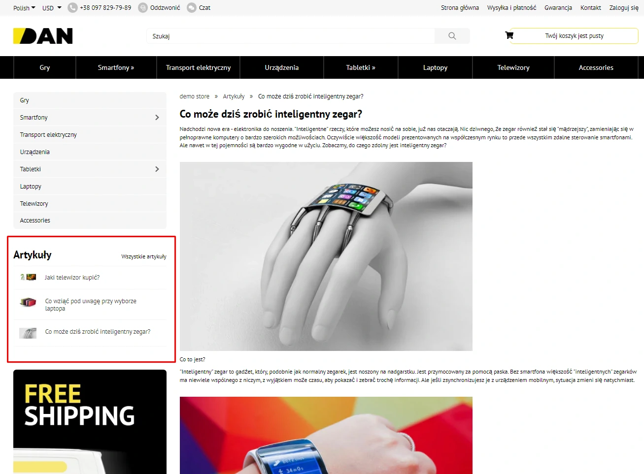 Wtyczka Artykuły - na platformie do szybkiego tworzenia sklepów internetowych osCommerce Solomono - 1 Artykuły - 1