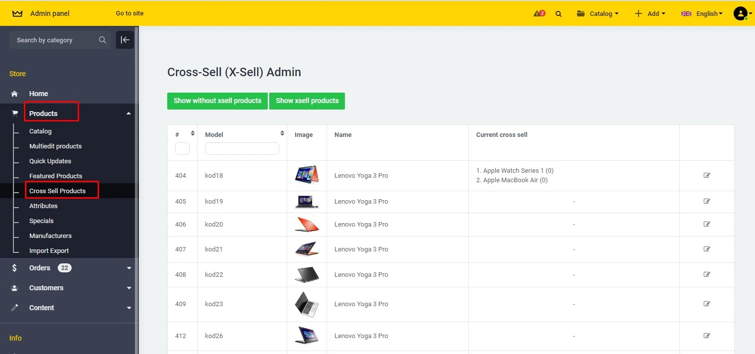 Cross sell products module for osCommerce webstore - Solomono - 3 Cross sell products - 3